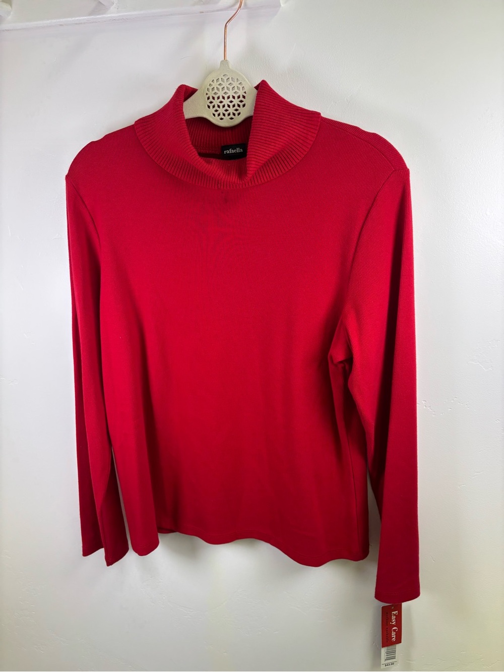 RAFAELLA TURTLENECK SWEATER PULLOVER  WOMEN XL RED   COTTON & SPANDEX  EASY CARE